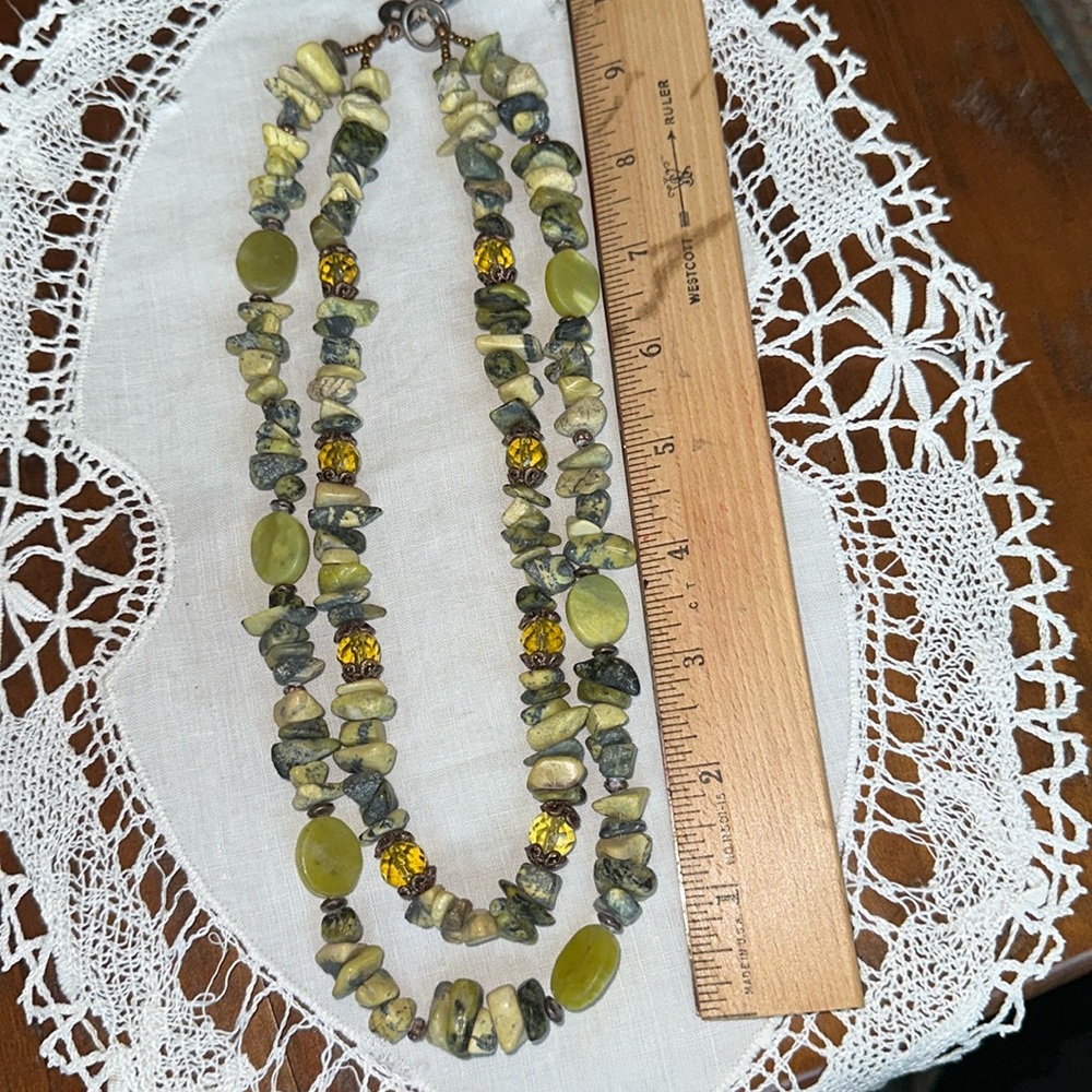Yellow Brecciated Jasper Double strand Necklace
